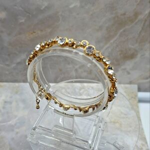 Gold and Rhinestone  Women's Bracelet With Extender